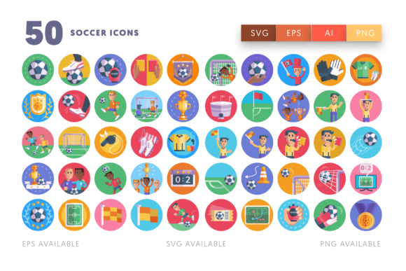 50 Soccer Icons: Graphics & Icons for Dynamic Branding