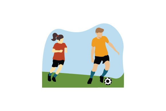 A Dad Playing Football with Daughter