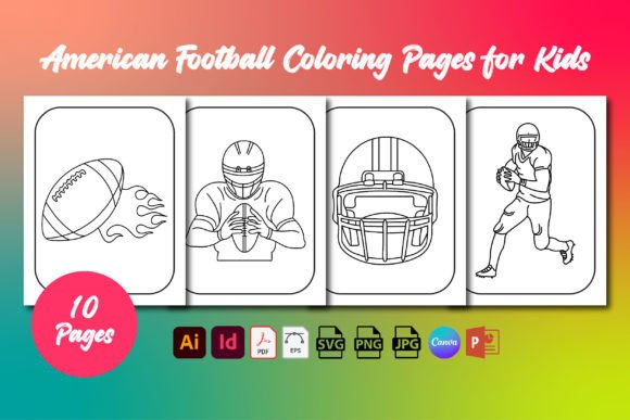American Football Coloring Pages: Graphics for Versatile Small Business Branding