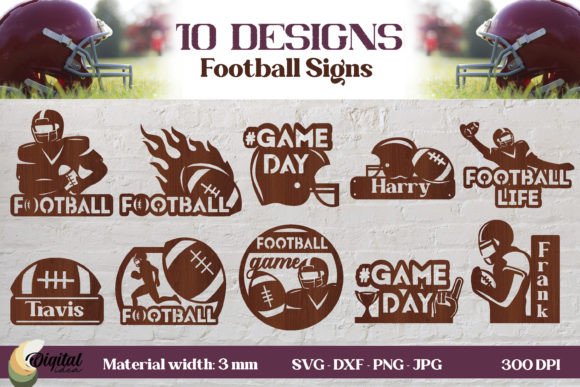 American Football Laser Cut Bundle for Laser Cutting Signs