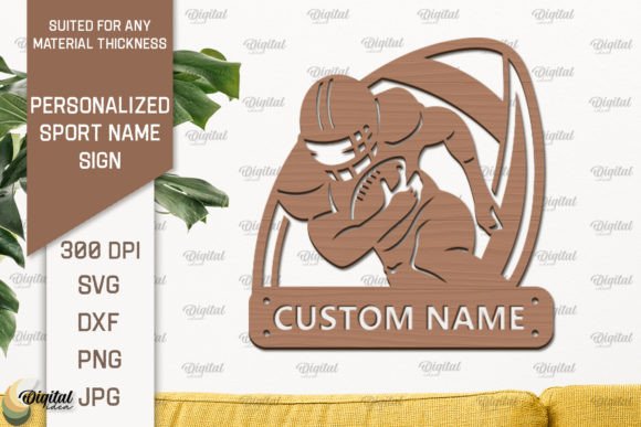 American Football Sign Laser Cut: A Dynamic Design Asset for Sports-Themed Content