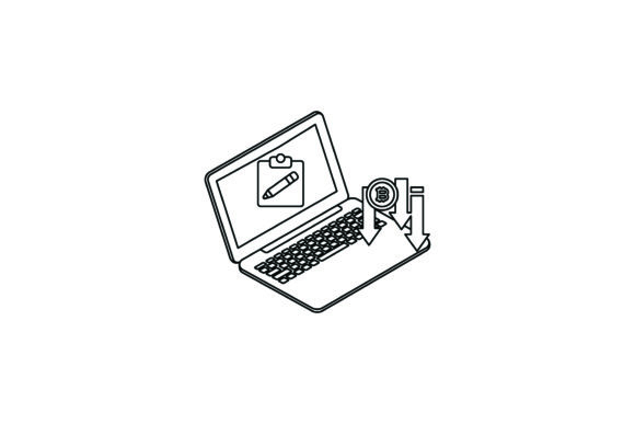 Bitcoin Laptop Icon Note Coloring Page – Graphics & Coloring Pages Amp Review for Crafters and Handmade Sellers
