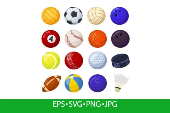 Cartoon Sport Balls Bring Playful Energy to Local Brand Graphics & Illustrations