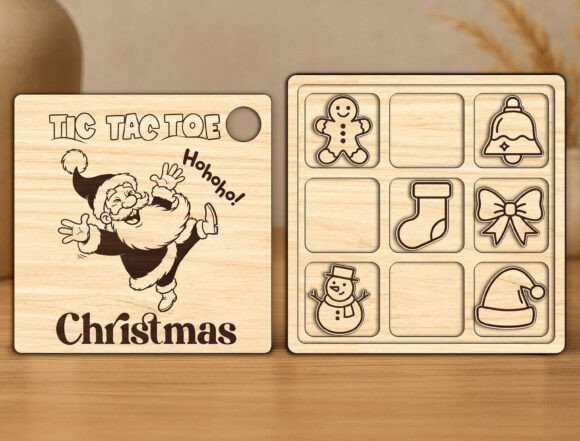 Christmas Tic Tac Toe Game Laser Cut: Festive Fun for Local Branding Projects