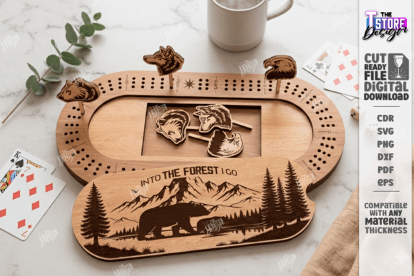 Cribbage Board Laser Cut Design for Board Games & Laser Cutting Projects