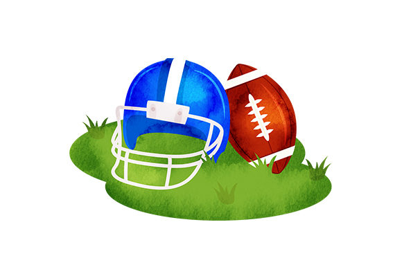 Football Helmet and Ball in Grass – A Versatile Sports-Themed Design for Crafts and Handmade Business
