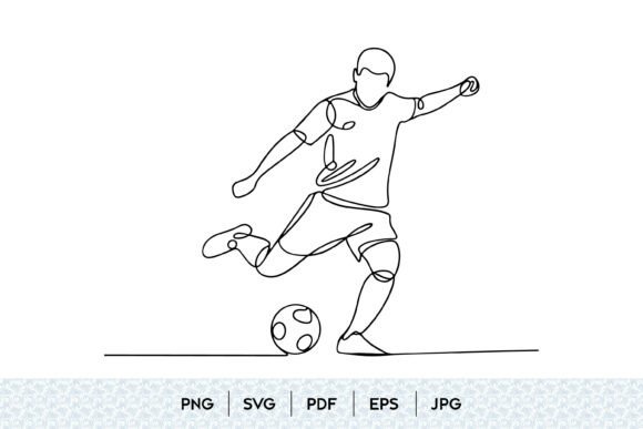 h1Soccer Player One Line Art SVG – A Minimalist Illustration for Modern Graphics and Branding Projects/h1