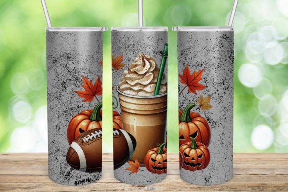 Halloween Pumpkin Coffee Tumbler Graphics for Seasonal Branding