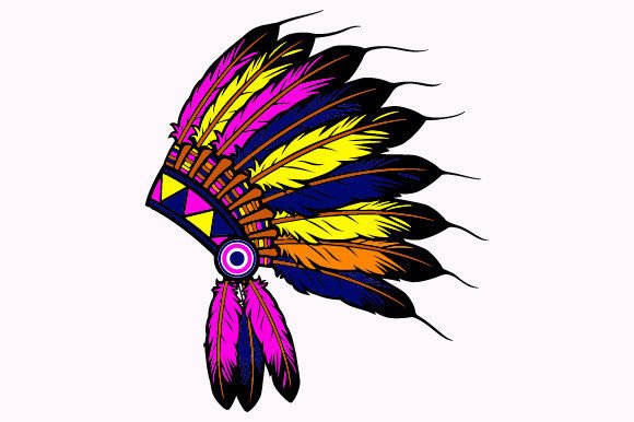 Headdress American Sublimation PNG File: Graphics for Print Templates & Handmade Business