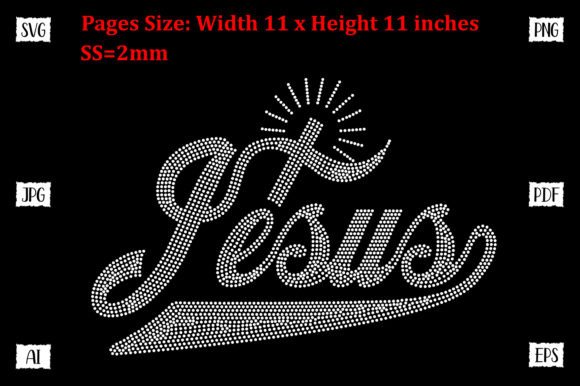 JESUS Rhinestone Template – A Sparkling Graphic for Faith-Based Freebies