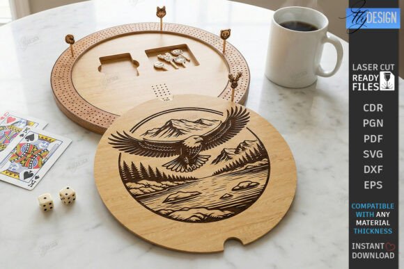 Laser-Cut Cribbage Board Design for Modern Board Game Blogs