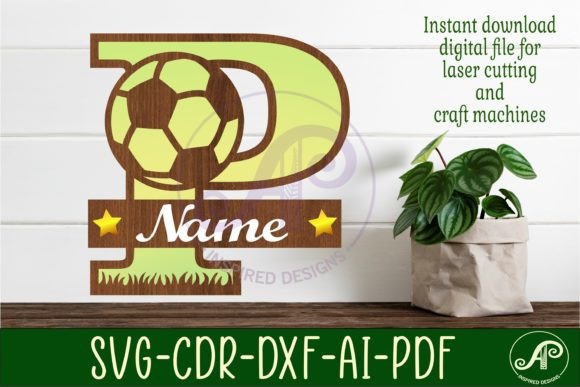 Laser-Cut Monogram P Letter for Wall Decor & Branding Projects