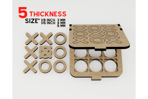 Laser-Cut Tic Tac Toe Board Games for Handmade Business