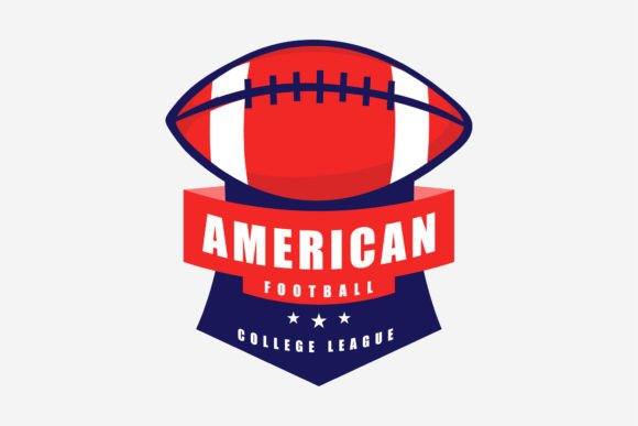 Rugby Ball Emblem Logo Design American