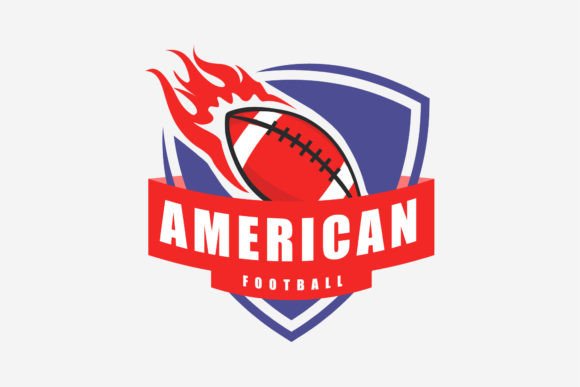 Rugby Ball Logo Vector Emblem with Fire: Dynamic Graphics for Bold Branding
