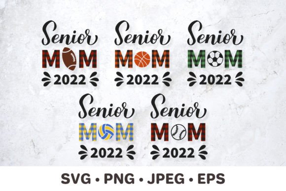 Senior Mom Squad SVG Bundle: Sports Mom Graphics for Lifestyle Blogs and Editorial Design