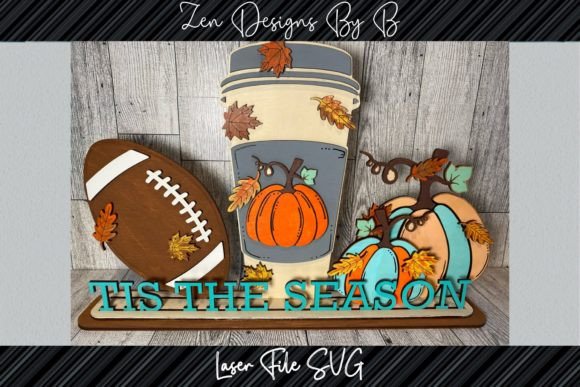 Tis the Season Latte Football Laser SVG for Autumn Amp Projects