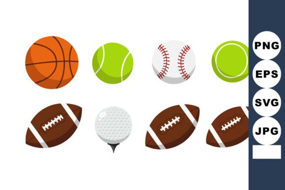 Vibrant Sports Balls Graphics for Energetic Brand Illustrations